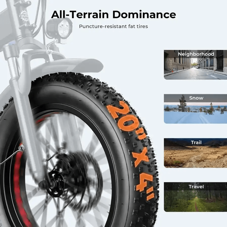 750W Foldable Electric Fat Tire Bike with 48V Battery, 20" Tires & LCD Display