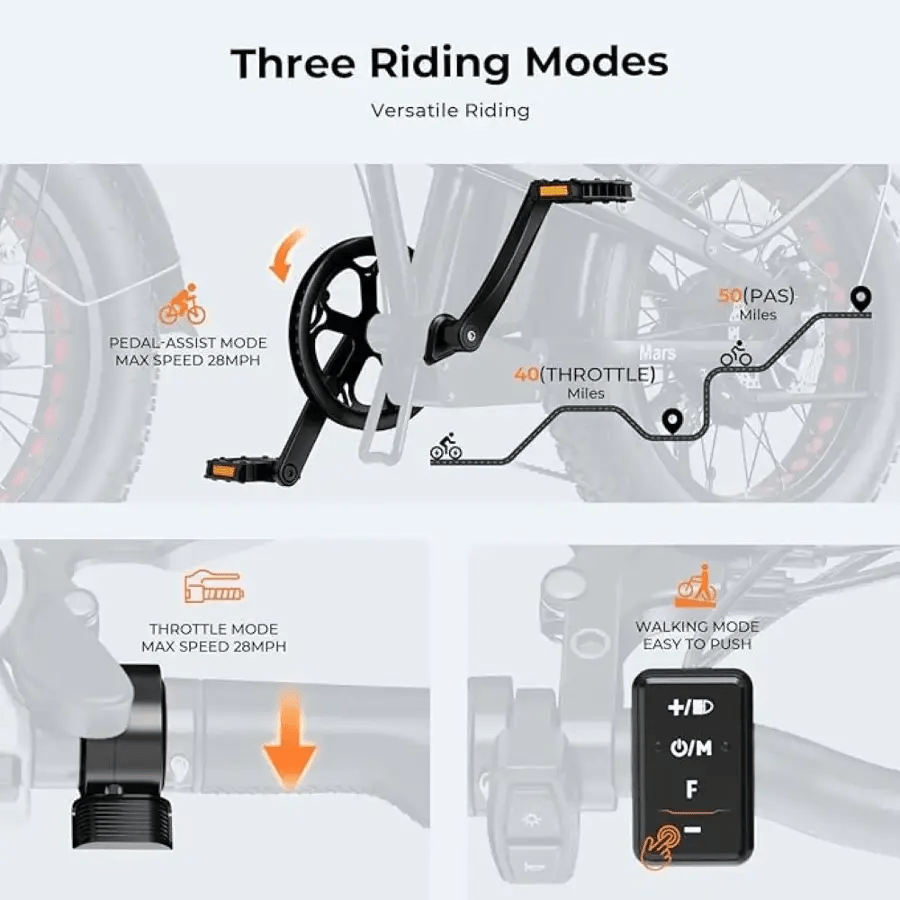 750W Foldable Electric Fat Tire Bike with 48V Battery, 20" Tires & LCD Display